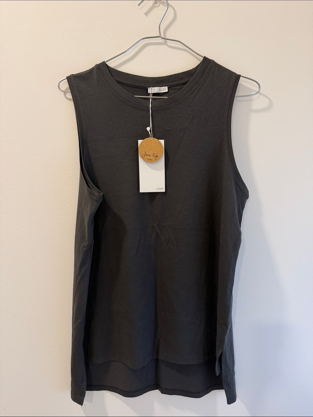 Zara Charcoal Crewneck Tank Top